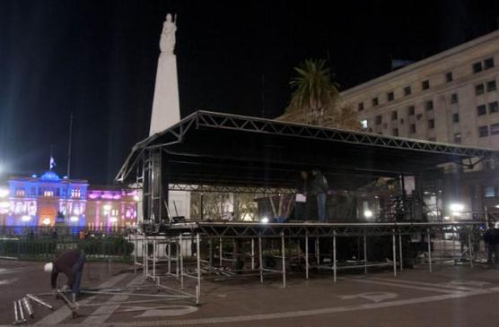 El palco en Plaza de Mayo