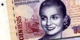 Billetes de 100 pesos con la cara de Eva Peròn