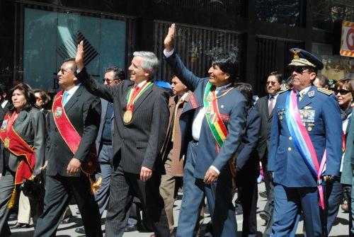 García Linera, Morales y Gandarillas en Trinidad