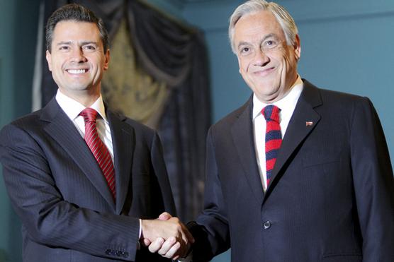 Peña Nieto y Piñera en La Moneda