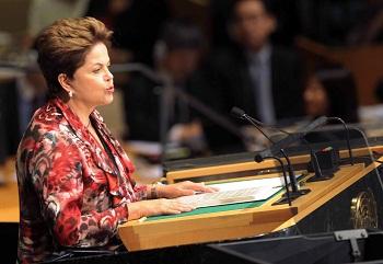 Rousseff durante su discurso en la ONU