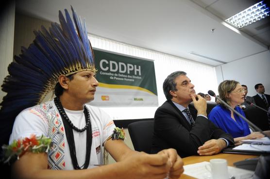 El guaraní  Otoniel Guarani Ñadeva, ayer en Brasilia