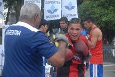 Púgiles entrenando