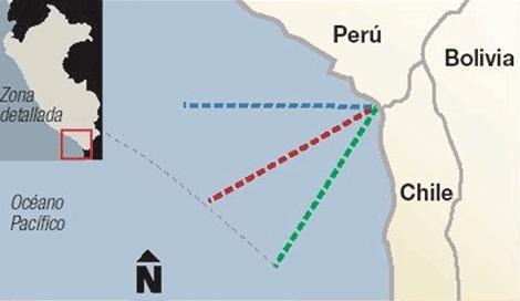 La zona del diferendo marítimo