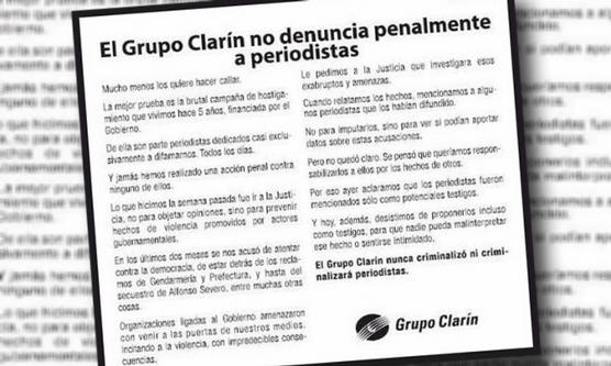 Solicitada en Clarin