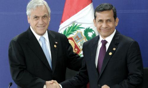 Piñera y Humala sonríen ayer en Lima