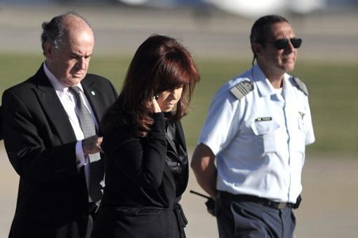 Cristina antes de embarcarse a Brasilia