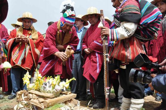 Evo Morales encabezó la ceremonia