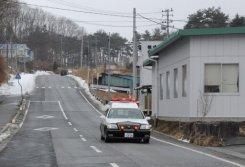 Una calle cercana a la central nuclear