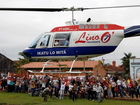 El helicoptero que Oviedo usaba en su campaña