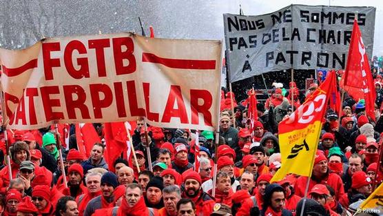 Los manifestantes en las calles de Bruselas