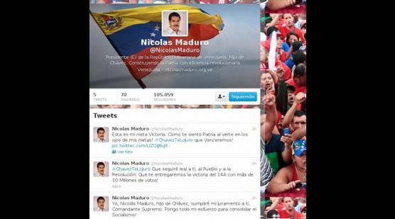 El txwitter de Maduro con avalancha de seguidores