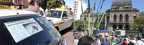 Cañeros y taxistas confluyeron en protesta paralizando el microcentro tucumano