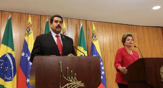 Maduro y Rousseff, ayer en Brasilia 