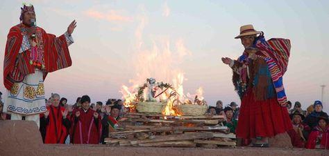 La ceremonia en Tiahuanaku