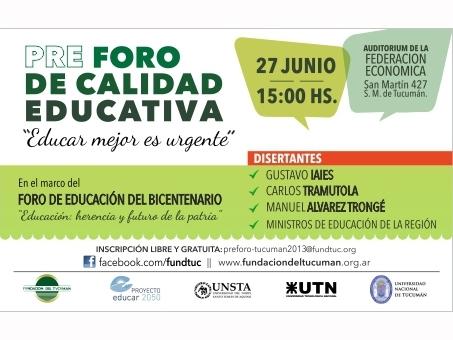 Pre Foro de Calidad Educativa Tucumán 2013