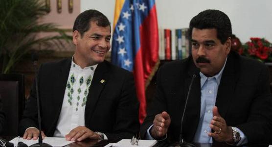 Maduro y Correa, ayer en Caracas 