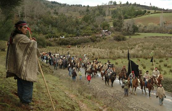 Una de tantas movilizaciones de Mapuches