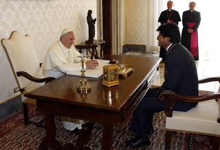 Francisco y Evo, ayer en El Vaticano