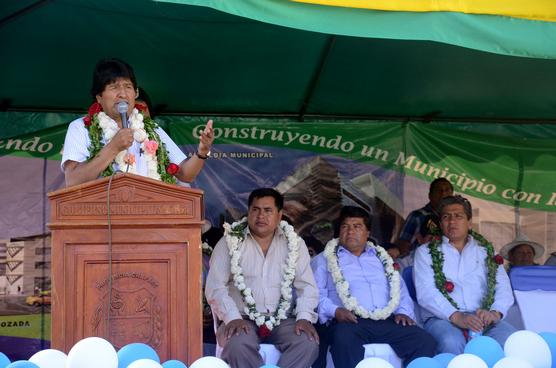 Morales durante el anuncio de la amnistía 