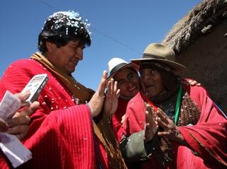 Evo Morales con Carmelo Flores