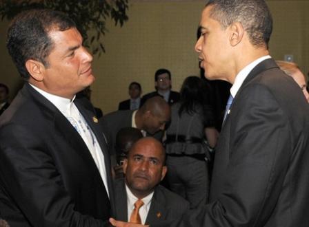 Correa y Obama se saludan, uno traiciona