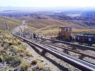 Un tramo del gasoducto boliviano a la Argentina