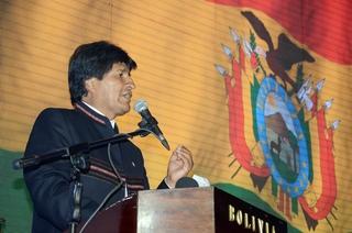 Morales durante su discurso ayer