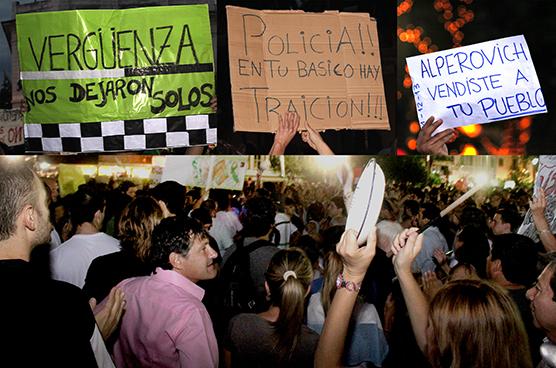 Una multitud repudió a la policía en Plaza Independencia 