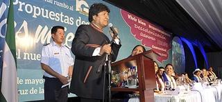 Morales en Santa Cruz de la Sierra, ayer