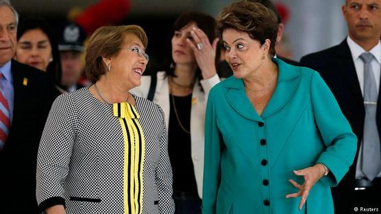 Bachelet y Rousseff, ayer en Brasilia