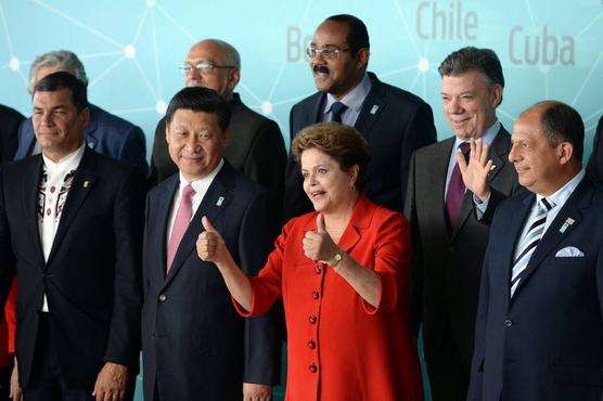 Mandatarios de Celac y China, ayer en Brasilia