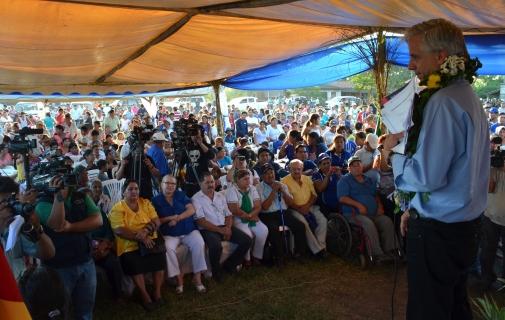 Alvaro García Linera ayer en un acto en Santa Cruz de la Sierra