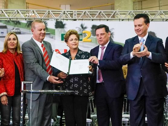 Rousseff y Perillo, ayer en Goias