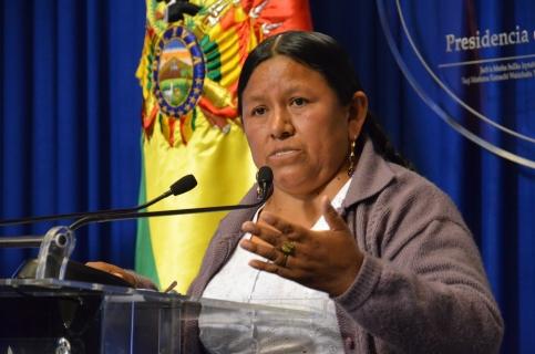 La ministra de Desarrollo Rural, Nemesia Achacollo