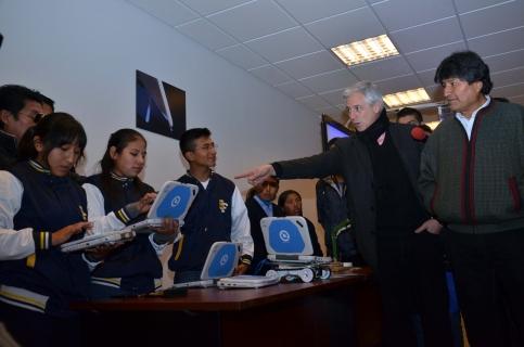 Morales y García Linera, ayer en Potosi