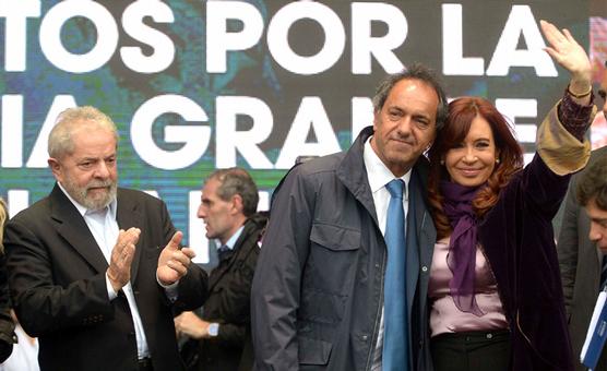 Cristina con Scioli y Lula