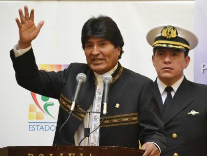 Morales durante un acto, ayer en Sucre