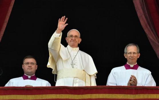 Francisco en la misa navideña, ayer en el Vaticano