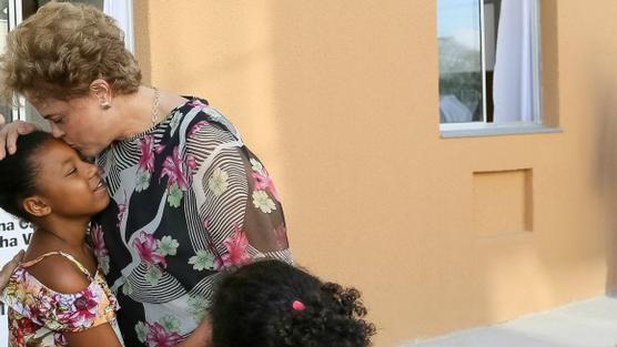 Rousseff durante el acto en Brasilia, ayer