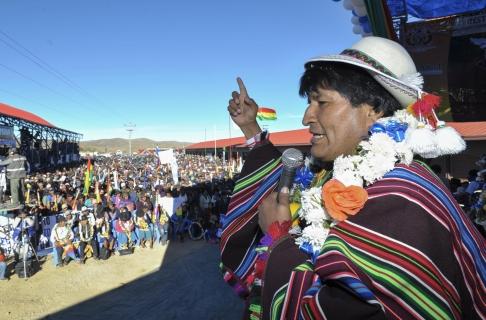 Morales habla ayer en Sucre