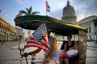 Cocomóvil con bandera norteamericana