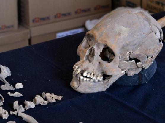 La osamenta de una mujer que vivió hace unos 1600 años, en Teotihuacán