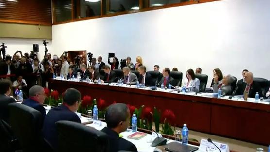 Delegaciones cubanas y estadounidenses en Palacio de Convenciones de La Habana 