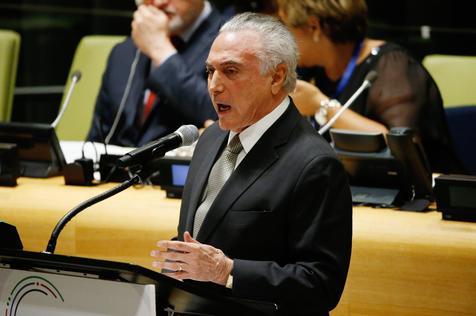 Temer mintiendo ayer en Nueva York