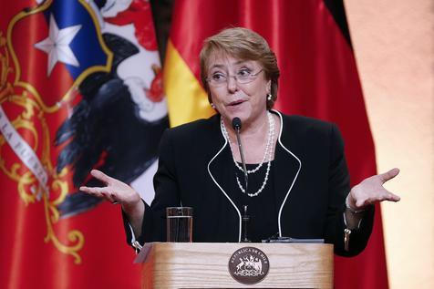 Bachelet durante su anuncio