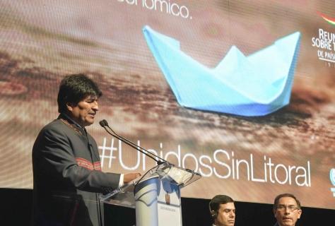 Morales en la apertura del encuentro, ayer en Santa Cruz de la Sierra