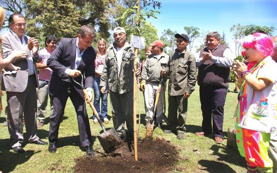 Empresarios reforestando con concejales