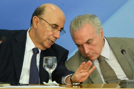 Temer, y el ministro de Hacienda, Henrique Meirelles,