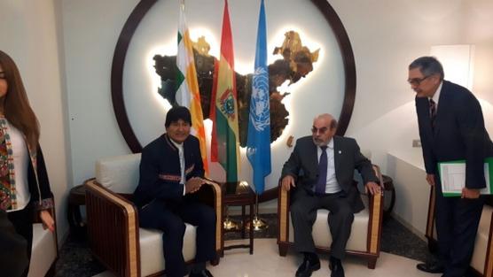 Morales y el director de la FAO, José Graziano, ayer en Roma